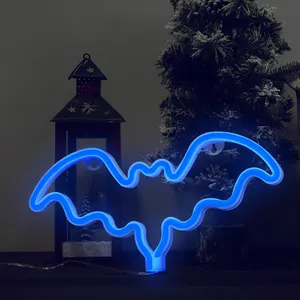 LED Neon Sign Plug in Wall Light Kids Room Decor Bat USB & Battery Powered No Heat Table decorate neon lights parties