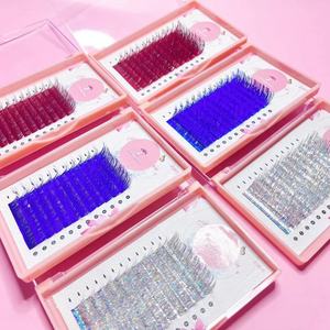 चमकदार रंगीन पलकें मेकअप टिनसेल व्यक्तिगत पलकें होलोग्राफिक टिनसेल पलकें - Product Image 2