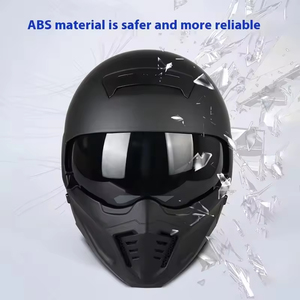 Casque de Guerrier Scorpion Noir Samouraï Moto Électrique Visage Intégral Homme Halley Rétro Casque de Moto Vintage - Product Image 2