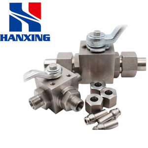 Alta pressão 304 Aço Inoxidável Rosca Interna Metric Externa Rosca Tubo de Aço Soldado De Duas Vias De Três Vias Válvula KHB3K - Product Image 3