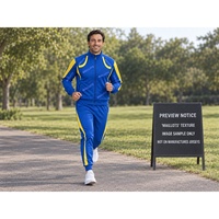 Survêtement de football pour homme coupe décontractée avec fermeture éclair intégrale, veste de survêtement et pantalon long pour les jours de match de football et la vente en gros