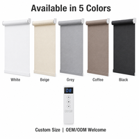 Store Enrouleur Électrique Motorisé en Tissu Filtrant la Lumière, Design Uni, Télécommande Intelligente pour Chambre et Salon, Intimité des Fenêtres