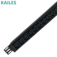 KAILES(KLS) Série K44S 32A 21C13+3C19 RS485 PDU en aluminium noir pour rack, 24 prises, 200-240VAC, OEM/ODM, centre de données