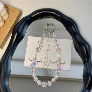 สายคล้องข้อมือมือถือโซ่คริสตัลพู่ผีเสื้อหลากสีหรูหราพร้อมจี้ห้อยกระเป๋าพวงกุญแจโทรศัพท์ - Product Image 2