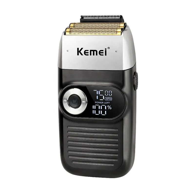 Kemei KM-2026 recargable sin maquinilla de afeitar para hombres con LCD de doble hoja de afeitar la barba máquina de afeitar