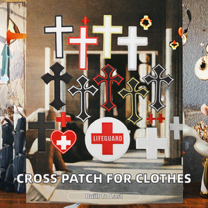 Parches bordados surtidos con la Cruz Roja, estilo gótico, cristiano, de socorrista y médica, apliques termoadhesivos, insignias al por mayor - Product Image 2