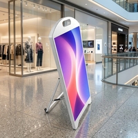 Letrero LED Comercial para Interiores, Letrero Digital Portátil Independiente con Base Rodante