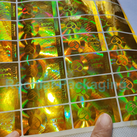 Stiker Label Hologram Anti-Pemalsuan Bahan PET Normal Murah Ukuran & Bentuk Kustom