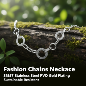 สร้อยคอแฟชั่นแบบโซ่ สแตนเลส 316L ชุบทอง PVD ทนทาน ยั่งยืน - Product Image 3