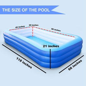 Piscina Inflable de PVC para Niños, Material de Alta Calidad, Azul, Cuadrada, Portátil, para Baño de Bebés y Juegos Acuáticos Infantiles - Product Image 2