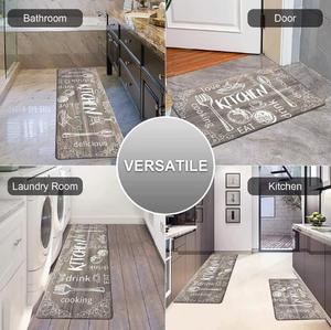 Ensemble <span class=keywords><strong>de</strong></span> <span class=keywords><strong>tapis</strong></span> <span class=keywords><strong>de</strong></span> <span class=keywords><strong>cuisine</strong></span> modernes lavables et colorés, 2 pièces, <span class=keywords><strong>tapis</strong></span> <span class=keywords><strong>de</strong></span> sol rembourrés imperméables antidérapants - Product Image 4