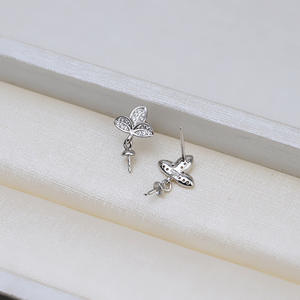 Ensemble de bijoux DIY en argent S925, pendentif de divination, boucles d'oreilles et bague avec support vide pour perles de 6 à 8 mm pour les fêtes - 3152 - Product Image 4