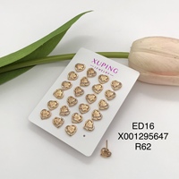 Boucles d'oreilles clous XUPING pour femmes, en alliage de cuivre plaqué or - Design mignon fleur/cœur pour les occasions festives