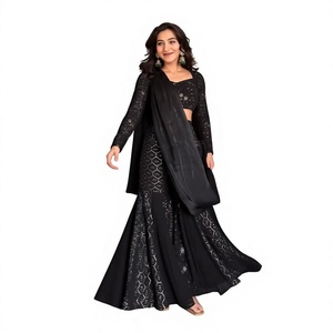 Traditional Stretchable Reversible Quick-Dry Ankle-Length Regular Fit All Seasons Designer Party Wear Heavy Faux Georgette Set - Product Image 1