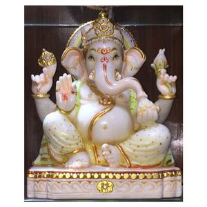 Marbre blanc Seigneur Ganpati Belle Sculpture - Product Image 1