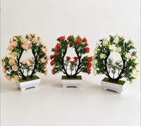 Meilleures ventes : Meuble TV et table basse modernes pour salon, avec roses artificielles en plastique écologique, faites à la main, pour bonsaïs.