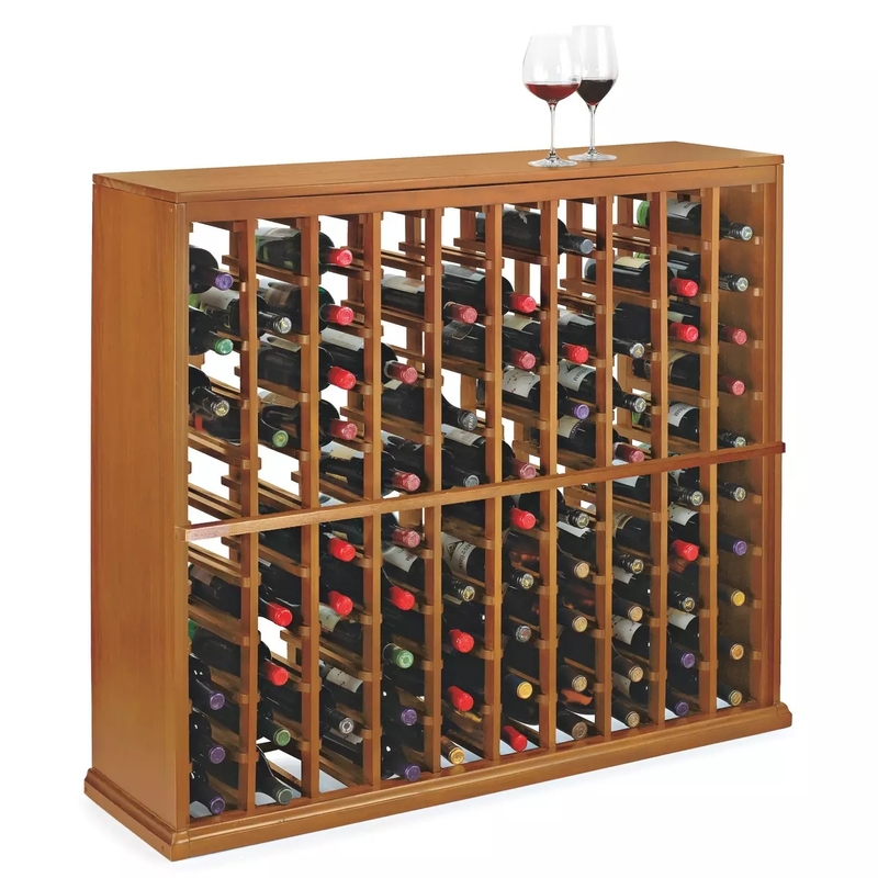 Popular 100 Bottle Wood Standing Countertop