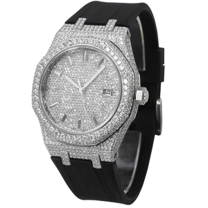 Reloj VVS Moissanite Iced Out con bisel cuadrado, estilo hip hop para hombre, correa y logotipo personalizados, reloj con incrustaciones de diamantes, ODM - Product Image 6