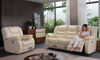 Vom Hersteller Angebotenes Luxus-Doppelsofa aus Leder, Kommerzielles PU/Leder Funktionssofa, Kino-USB-Theater-Relaxsofa