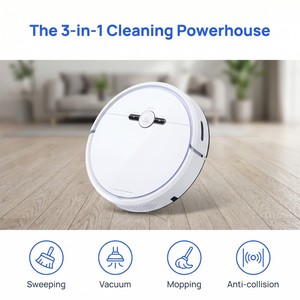 Smart Robot Vacuum Cleaner, Auto Sweep Vacuum <b>Mop</b> Combo, Anti-Collision Household Floor <b>Cleaning</b> Robot for Hardwood & Carpet - Product Image 3