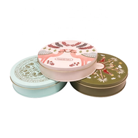 Grande boîte ronde en fer blanc de qualité alimentaire pour biscuits, chocolats et bonbons