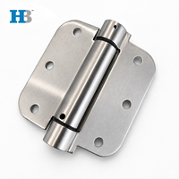 Charnière de porte à ressort auto-fermante robuste de 3,5 po homologuée UL, en acier inoxydable, avec coins arrondis de 5/8 po – Offre Spéciale Pratique