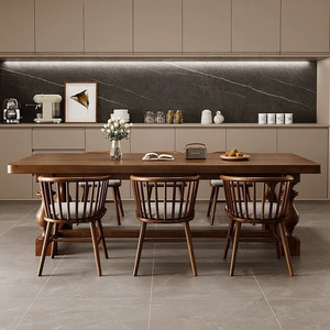 Mesa de Comedor Redonda Moderna de Madera Maciza para 4-6 Personas, 200 cm de Ancho, Impermeable, Ecológica, Muebles para el Hogar Ensamblados - Product Image 6