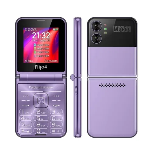 UNIWA F265 Flip stile telefono, 2.55 pollici Mediatek MT6261D, FM, 4 SIM card, 21 tasti 1400mAh MP3 cellulare smart Phone