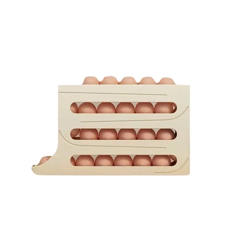 Fabrik großhandel rutschen-typ eieraufbewahrungsbox regal 4 etagen kühlschrank seite tür spezielle küche arbeitsplatte ei spender