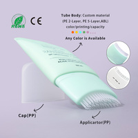 Tube plat ovale vide de 100 ml en PE avec interrupteur marche/arrêt pour emballage de sérum capillaire et gel de traitement du cuir chevelu, idéal pour les brosses de massage à marque privée