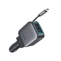Chargeur de voiture universel 84W rétractable 4 en 1, chargeur rapide Type C pour adaptateur de voiture 45W PD PPS 75cm allume-cigare