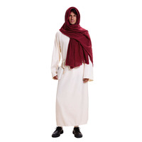 Robe de style arabe médiéval vintage pour Halloween, costume de cosplay missionnaire de Dubaï, rouge et blanc contrastés, pour homme adulte religieux
