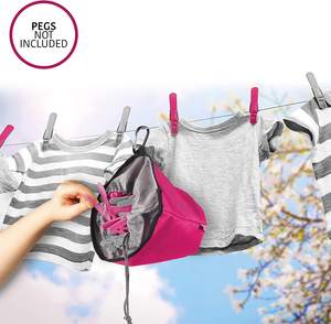 Sac de rangement pour pinces à linge personnalisé avec logo, anti-poussière, en tissu 600D résistant à l'eau, avec cintre et fermeture à cordon - Product Image 4