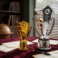 Trophée de championnat de football personnalisable en stock, gravé avec le nom de l'équipe, récompense 1ère place tournoi de football, souvenir