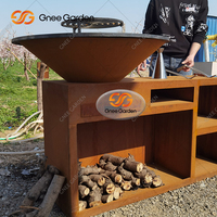 Barbecue Grill Extérieur en Acier Corten et Brasero
