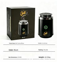 Brûleur d'encens électrique BK-27 et diffuseur d'aromathérapie à brume fine avec batterie intégrée, recharge USB, en métal, capacité 51-100 ml YS