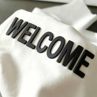 Étiquette de transfert en silicone souple, lisse, mate, brillante, logo en silicone 3D en relief pour vêtements, logo personnalisé pour vêtements, transfert thermocollant