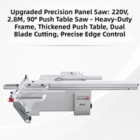 Scie à panneaux de précision industrielle pour le travail du bois MJ-45, scie circulaire à table coulissante avec inclinaison à 45 degrés