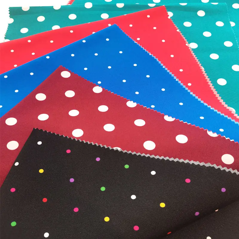 Factory Supplier Custom 300D*300D 100% Polyester Middle Weight Dot Printed Woven Mini Matt Fabric For Curtain and table cloth