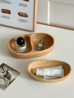 Organisateur de bureau en bois style Ins, plateau japonais en bois massif pour le rangement et la présentation de bijoux, clés et articles divers