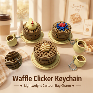 Vashine Llavero Clicker con Diseño de Waffle Impreso en 3D, Realista, Sensorial, Antiestrés, para Bolsos, Regalo Táctil para Aliviar el Estrés - Product Image 6