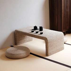 Handmade Japanese Tatami Meditation <b>Cushion</b> Thick Woven Straw Floor Seat <b>Round</b> Zen <b>Cushion</b> for Yoga and Tea Room Decor - Product Image 4