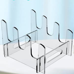 Escurridor de platos acrílico transparente, redondo y moderno, para almacenamiento de vajilla en la cocina. - Product Image 2