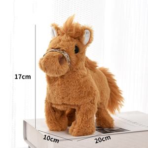 Regalo per bambini pieno di cotone PP foderato con Mesh Creative Fun elettrico peluche cavallo simulato che cammina con la coda scodinzolante - Product Image 3