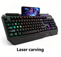 Clavier de jeu filaire OEM ODM personnalisé à 104 touches, taille standard, rétroéclairage RVB, clavier USB