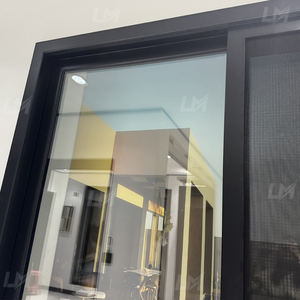 Porte <span class=keywords><strong>coulissante</strong></span> extérieure moderne de luxe pour villa, double vitrage, à rupture de pont thermique, noire, avec moustiquaire intégrée, pour l'Australie - Product Image 3