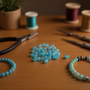 Perline blu Ilan Abalorio da 8 mm per la creazione di gioielli - Product Image 3