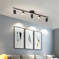 Lustre LED moderne GU10 pour salon, chambre à coucher, éclairage de décoration, lustre noir et blanc, luminaire de cuisine