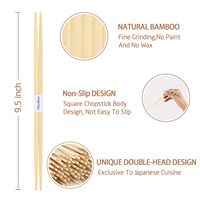 Baguettes jetables en bambou chinois de 9 pouces de long, emballées individuellement, idéales pour les sushis et les plats asiatiques