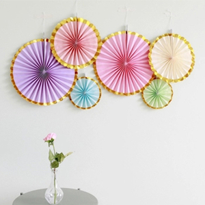 Boda cumpleaños bebé ducha fiesta de Navidad decoración 6 unids/set ventiladores de papel conjunto colgante molinetes ventilador de papel DIY artesanía - Product Image 3